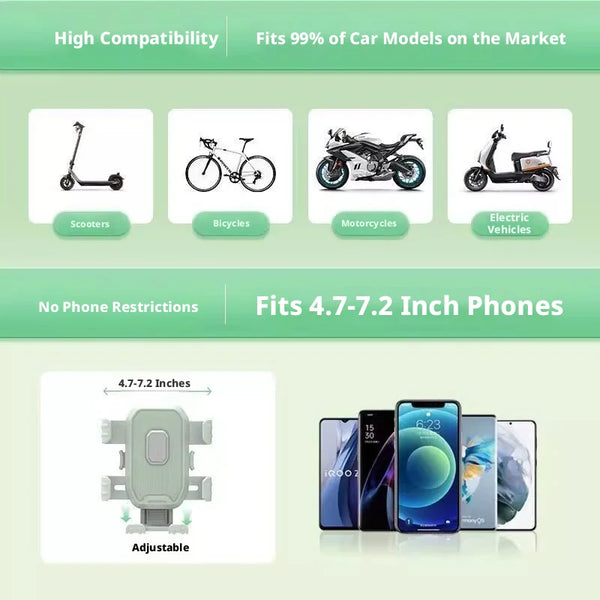 SEAMETAL Motorcycle Mobile Phone Stand Shockproof Riding Bicycle Phone Holder Navigation Bracket Handlebar/Rearview Mirror Type