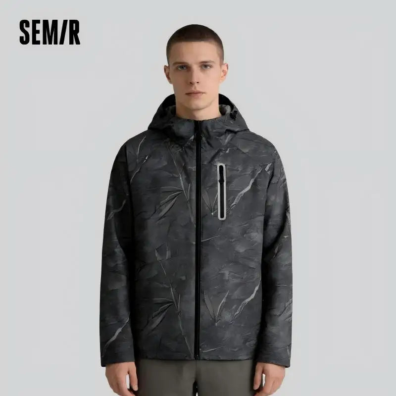 Semir Mens UV Jacket 2026 Hooded Spliced Printed Tops Functional Outdoor UV Protection Casual Style Soft Breathable