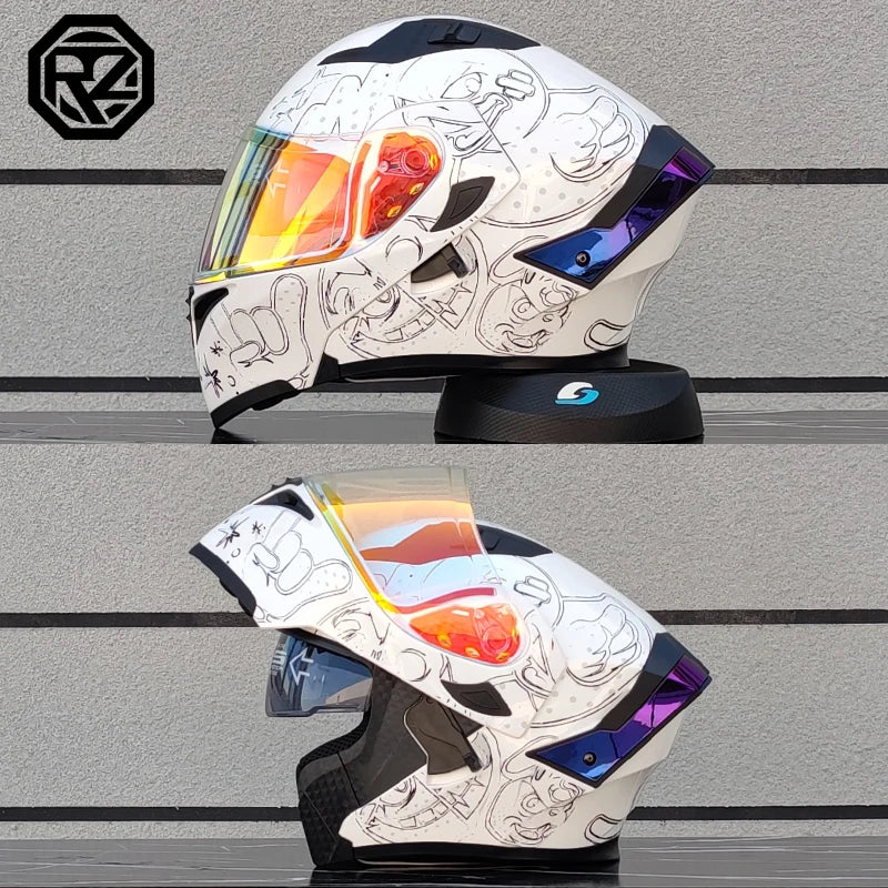 ORZ's latest motorcycle helmet dual lens modular flip helmet casco para moto motorcycle travel semi full helmet casque moto