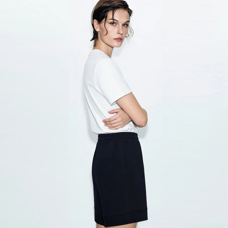 Amii Waffle Textured Women's Shorts 2026 Summer New Elastic Waist Loose Pants Cotton Casual Versatile Women's Clothing 12622169