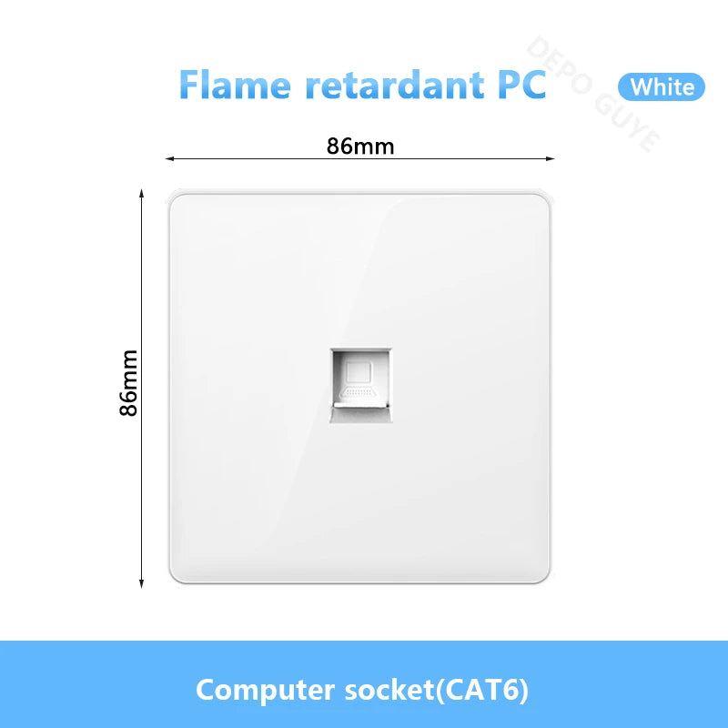 White UK Standard 13A USB Wall Socket Panel,Universal 18W Type-c Quick Charge Socket Plug,Wall Light Switch Electrical outlet