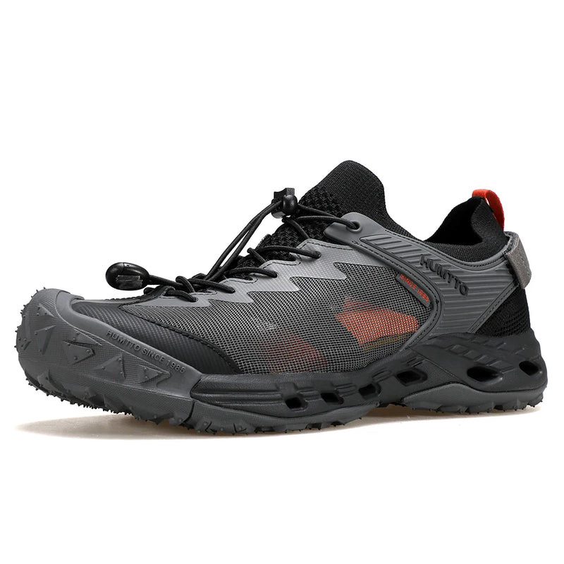 HUMTTO Barefoot Shoes Mens Summer Hiking Shoes for Men Breathable Quick Drying Outdoor Sneakers Trekking Black Beach Sandals Man