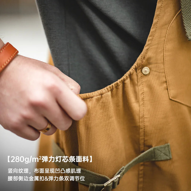 ខោ Maden Workwear ខោអាមេរិកាំងបែប Retro Strap Pants ខោរលុង Straight Barrel Amekaji Casual One Piece Sling Long Pants ម៉ូដបុរស