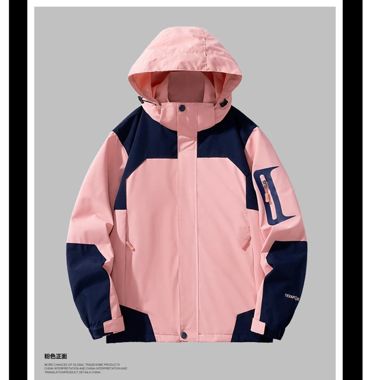 2026 Men's Long-Sleeved Hooded Jacket, Casual Waterproof Coat, Black, Green, Blue, Pink, Khaki Color, Autumn, New, Fashion