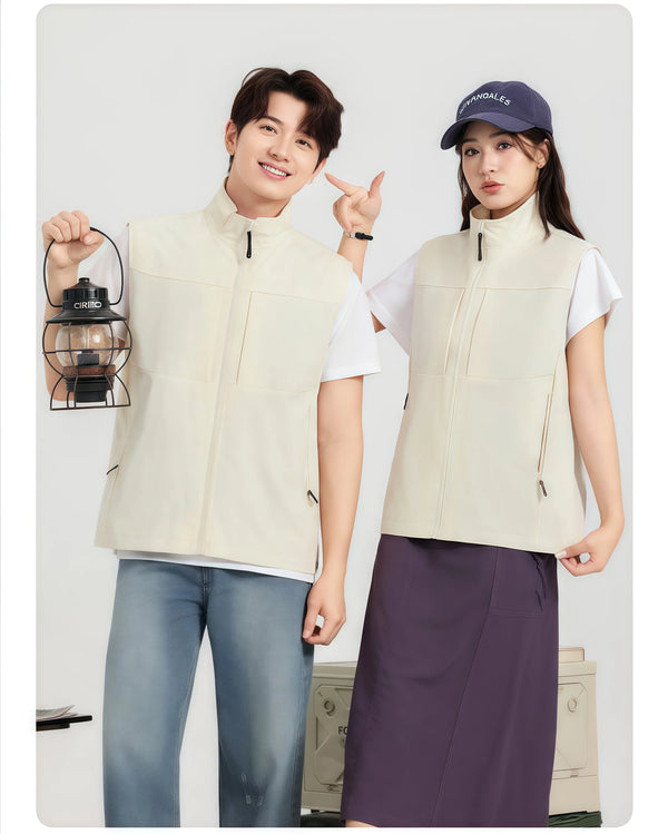 Waterproof Oxford Fabric Single-Layer Vest Lapel Solid Color Sleeveless Work Uniform Team Uniform Business Causal Custom Vest
