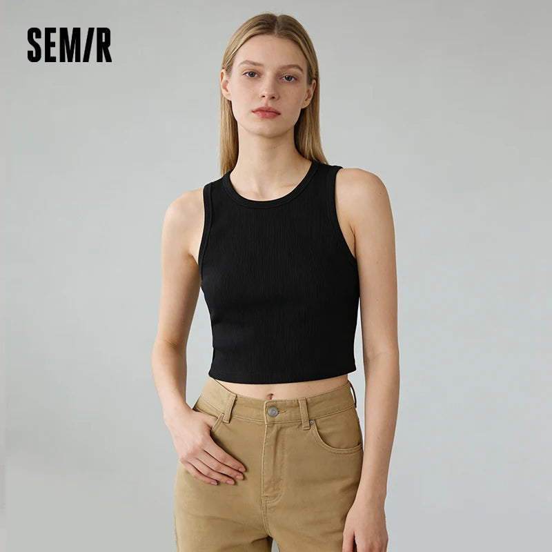 Semir Versatile Vest Contrast Color Bra Integrated Simple Inner Wear Women Camisole Daily Outer Underwear 2026 Spring