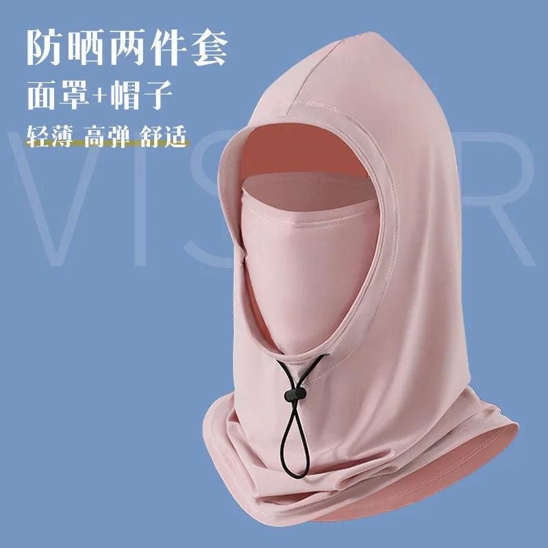 1pc Unisex Sunshade hat,4 Seasons Available Summer with Cool Head Scarf, Mask Face Neck Full Hood Hat Outdoor Leisure Hat.