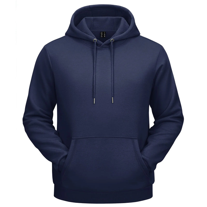 TACVASEN Autumn Winter Fleece Hoodies Mens Thermal Warm Hooded Sweatshirts Pockets Casual Hoodies Pullover Tops Male