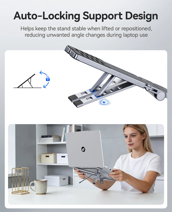 ORICO 3 in 1 Portable Laptop Aluminum Stand For Macbook Air Pro Foldable Notebook Macbook Pro Tablet Phone Stand Free Bag