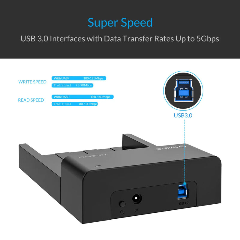 ORICO Single Bay HDD Docking Station SATA to USB 3.0 External Hard Drive Docking Station for 2.5/3.5inch HDD SSD Support UASP