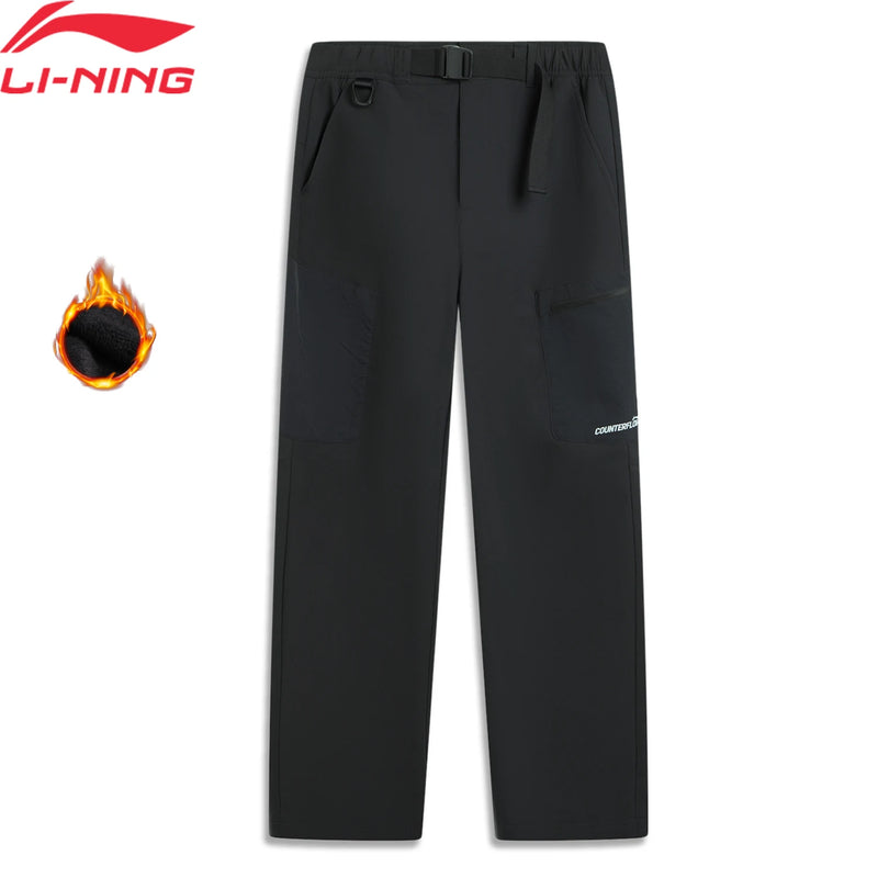 ខោកីឡាក្រៅផ្ទះបុរស Li-Ning LN FIR អាវរោមចៀមក្តៅរដូវរងា LN ខោការពារទឹកជ្រាប ឆ្លុះពន្លឺ Lining Softshell AYKV585