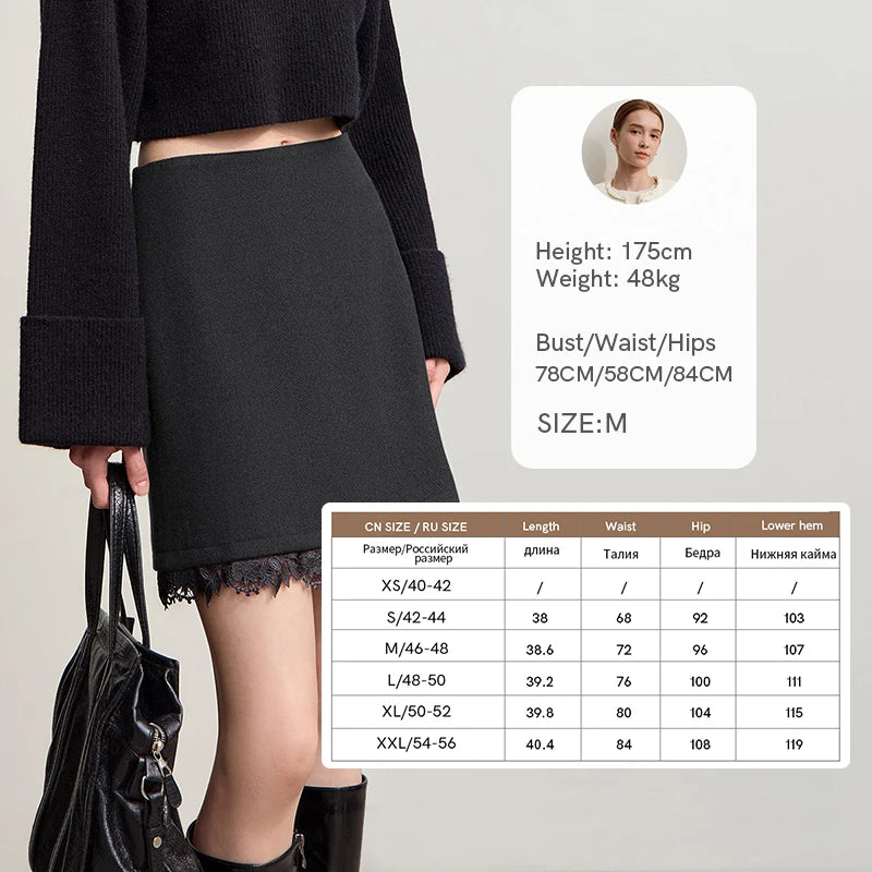 AMII សំពត់ខ្លីបែប Minimalist ឆ្នាំ ២០២៥ រដូវរងាថ្មី សំពត់ខ្លីរោមចៀមក្តៅសម្រាប់ស្ត្រី លំនាំប៉ាក់ ធម្មតា សម្លៀកបំពាក់រឹង សម្រាប់ស្ត្រី 12544125