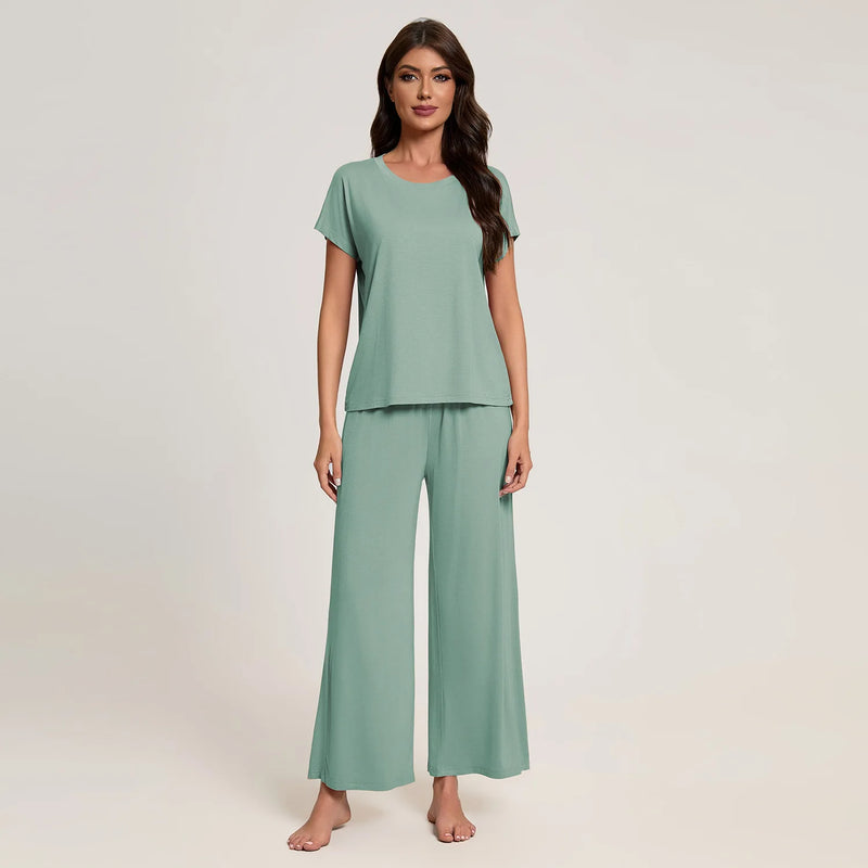 European Loose Home Pajamas Set New Modal Comfort Women's Suit Spring Autumn Sleepwear For Sleeping Clothes Lounge Pyjama