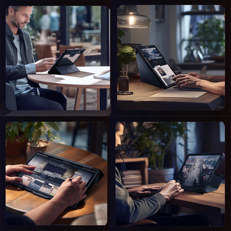 NILLKIN For Samsung Galaxy Tab S10/S9 Ultra Magnetic Case For Galaxy Tab S9/S10 FE+ Multi-angle Folding Camera Protection Cover
