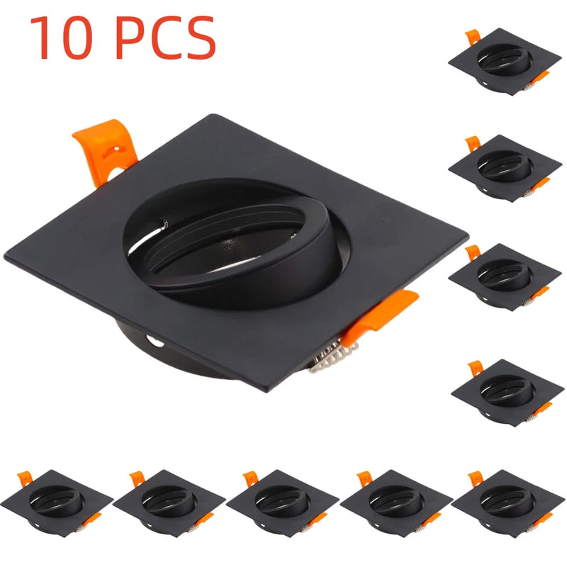 JOYINLED 1/10PCS Adjustable LED Recessed Downlight Frame Aluminum Trim Housing GU10 MR16 Ceiling Spotlight Fixture 65mm Cut Out