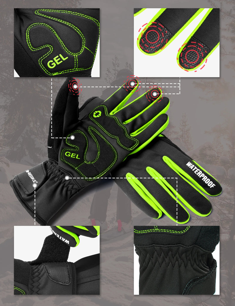 INBIKE Winter Cycling Gloves Man Touch Screen Bicycle Gloves Thickened Men's Gloves MTB for Riding Bike Motorcyclist Accessories