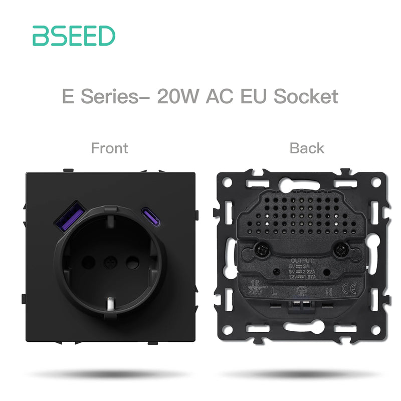 BSEED Zigbee Button Switch 1/2/3/4Gang Switch Module Smart Light Switch DIY Part Plastic Frame Smart Socket Part Tuya Smart Life