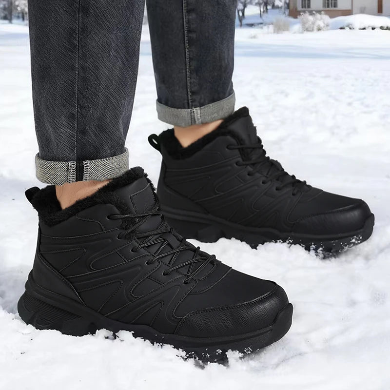 Men's Combat Boots Winter Warm Plush Light Breathable Casual Hiking Walking Cotton Boots Outdoor Jungle Anti-slip Training Boots