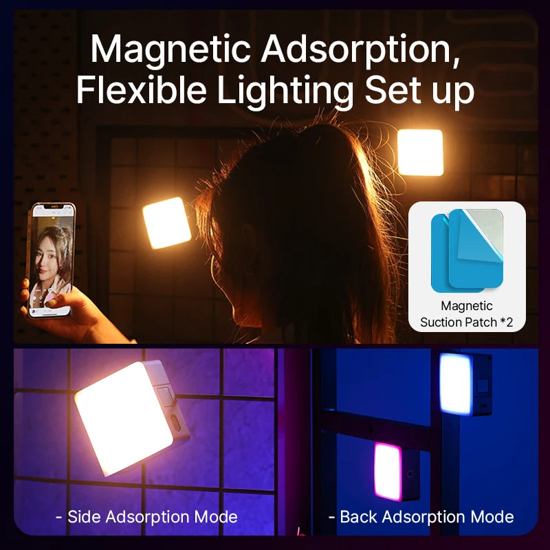 ភ្លើងវីដេអូ Ulanzi VL49 RGB PRO បានធ្វើបច្ចុប្បន្នភាពពណ៌ពេញលេញ LED វីដេអូ 2500mAh 2500K-9000K ភ្លើងកាមេរ៉ា ជាមួយនឹងឧបករណ៍បំបែក Honeycomb សម្រាប់ការថតរូប