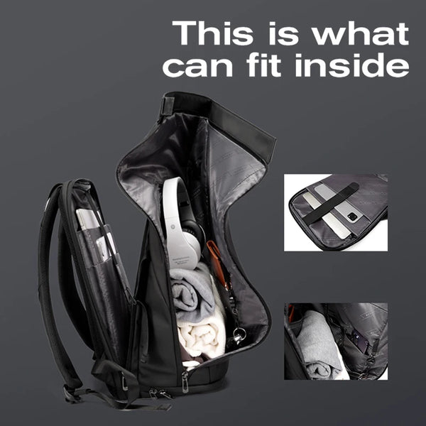 BANGE 15.6-inch laptop Men's business backpack waterproof multi compartment travel bag Black backpack suitable for men and women