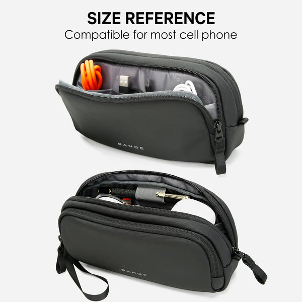 BANGE New Unisex Polyester Light Waterproof Digital USB Cable Storage Hand Bag, Electronics Travel Bag Organizer for Cable Case