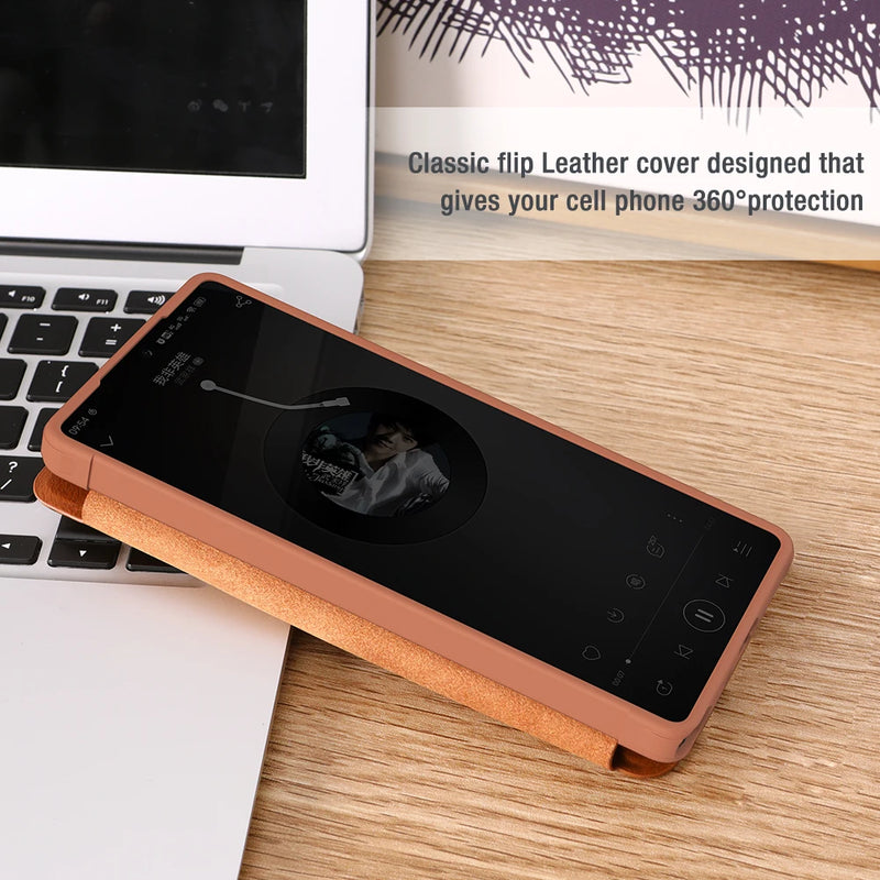 NILLKIN For Samsung Galaxy S25 Ultra Case Leather Qin Leather Case Sliding Camera Protection For Samsung S25/S25 Plus Flip Cover