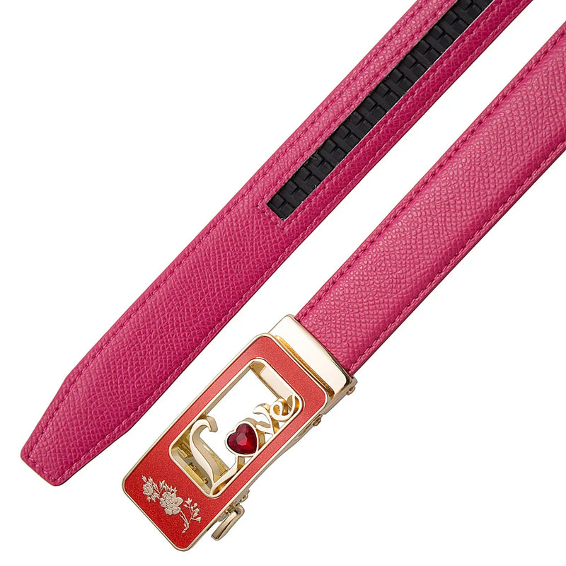 Women's Red Belt, Fashion Casual PU Belts, Purple Blue Gray Khaki Optional, 105cm Length