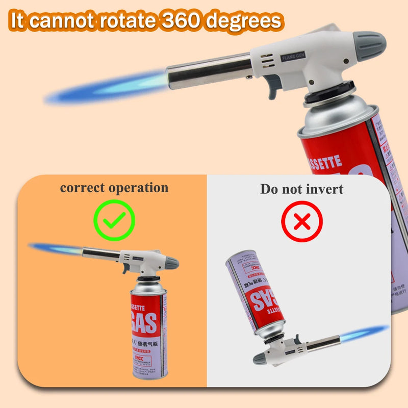 Torch Cooking AutoIgnition Butane Gas Welding-Burner Heating Welding Gas Burner Flame Gas Torch Blow for BBQ Home Cooking