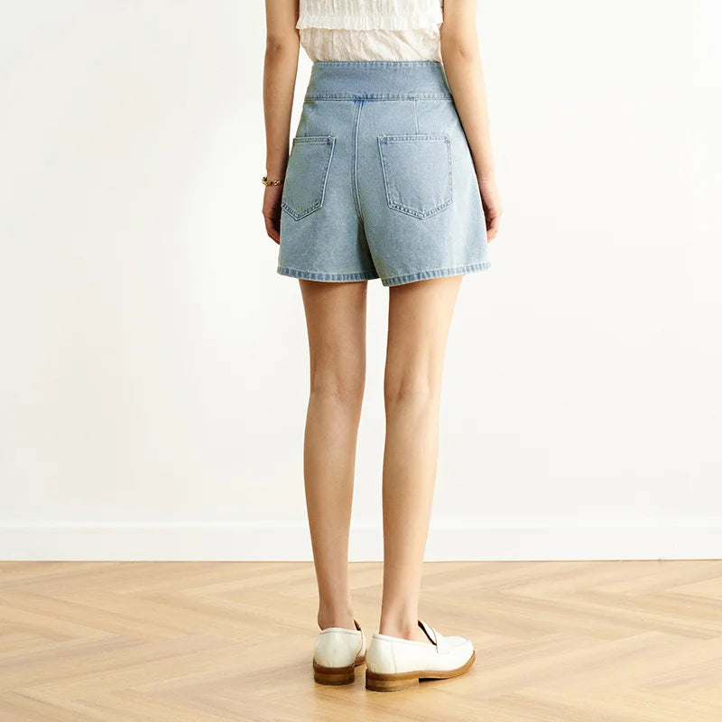Semir High Waist Denim Shorts Women Loose Fit 2025 Summer New Cooling A Line Versatile Bottoms for Sweet Cool Look