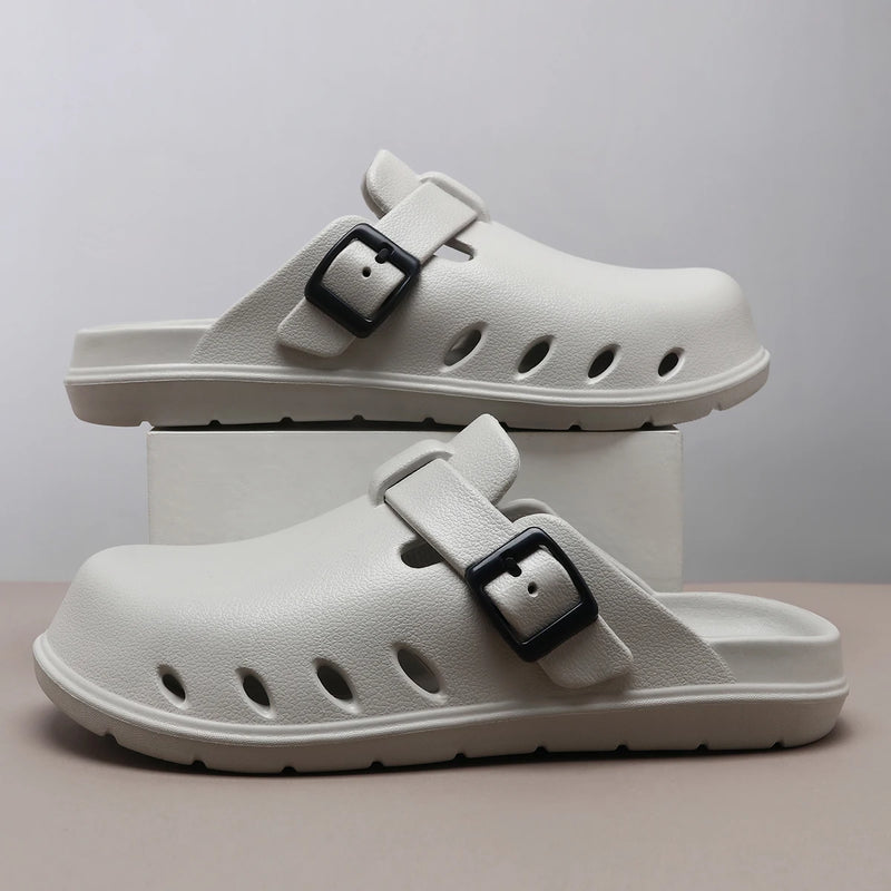 Summer Mens Cover Toes Sandals Men Breathable Soft Rubber Sandals Slippers Lightweight Big Size 46 47