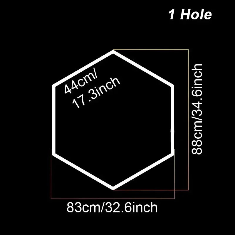 ភ្លើង LED Hexagon សម្រាប់យានដ្ឋាន មានរបៀបពន្លឺ 3 ភ្លើង LED Hexagon សម្រាប់តុបតែងរថយន្ត ហាងកាត់សក់ បន្ទប់ក្រោមដី ហាងកែសម្ផស្ស និងកន្លែងហាត់ប្រាណ