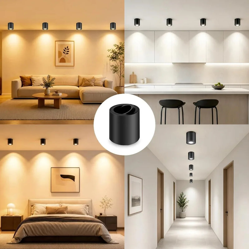 JOYINLED GU10 Surface Mounted Spotlight, Adjustable Ceiling Light Fixture, Swivel Downlight with GU10 Socket, Aluminum Spot Lamp