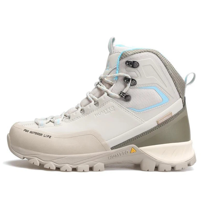 HUMTTO Waterproof Boots Women Luxury Designer Hiking Shoes for Womens Outdoor Climbing Trekking Sneakers New Leather Ankle Boots