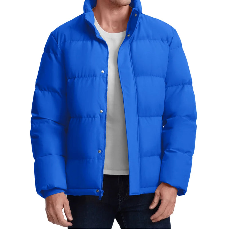 TACVASEN Winter Down Jackets Mens Stand Collar Quilted Jackets Water Resistant Lightweight Puffer Jacket Windbreaker Coats Male
