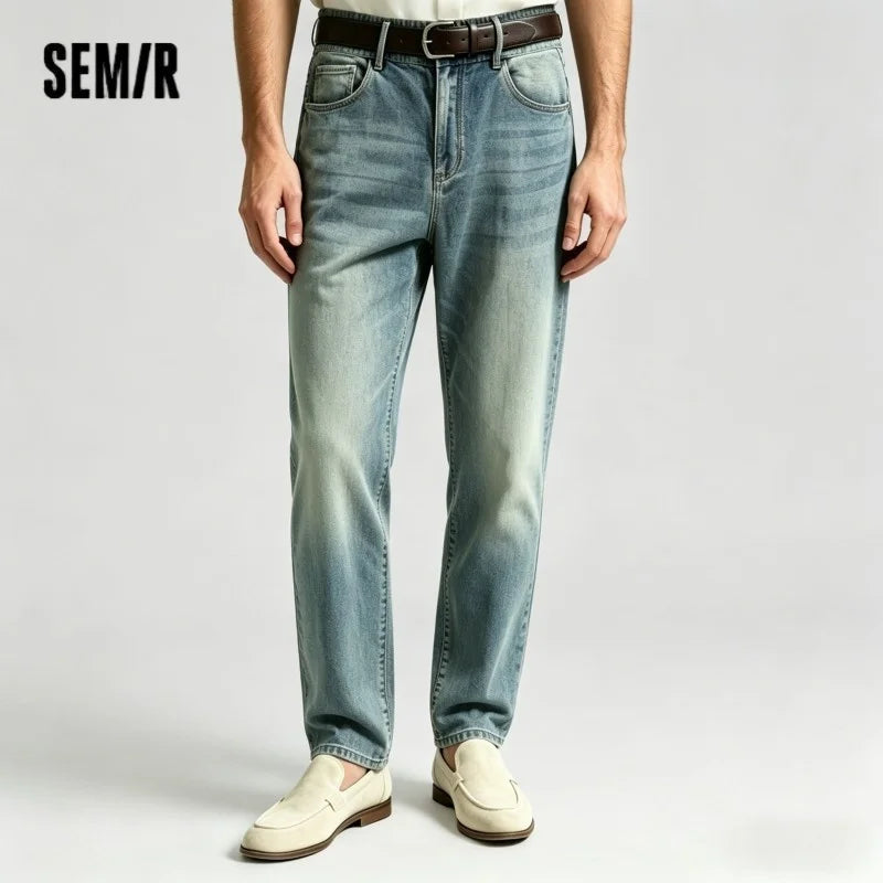 Semir Men Jeans Retro 2026 Straight Stretch Commuter Urban Casual Everyday Style Soft Comfortable Daily Wear Trendy Versatile
