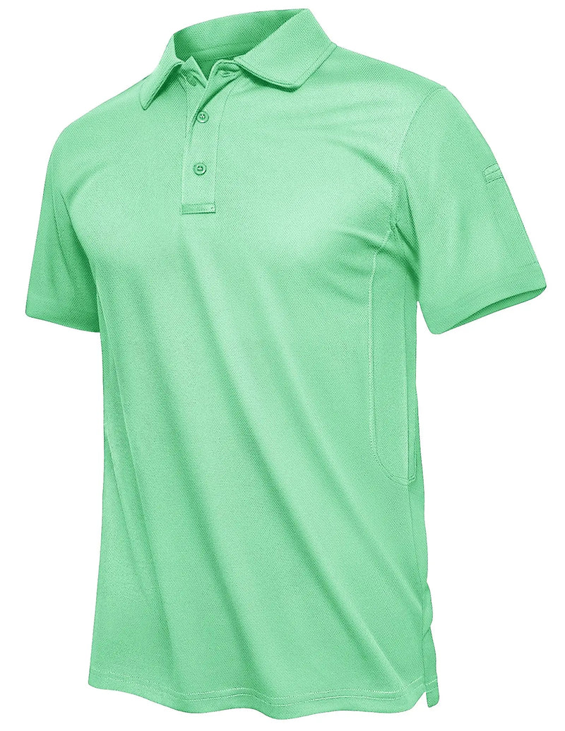 TACVASEN Summer Polo Tee Shirts Men's Short Sleeve Quick Dry T-shirt Breathable Work Shirt Fishing Hiking Golf Polos Top Man