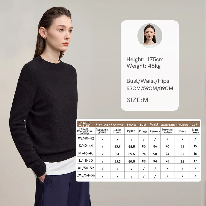 AMII Women's Sweater Semi-turtleneck Knitted Wool Pullover for Woman 2026 Winter New Versatile Long Sleeves Top Female 12543194
