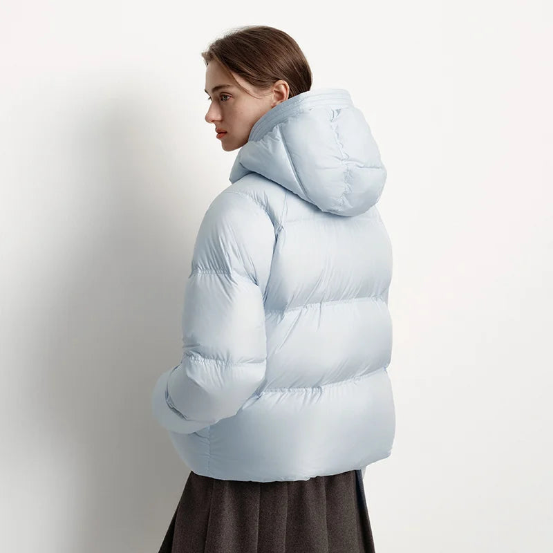 Semir White Duck Down Jacket Warm Slim Women 2025 Winter Lightweight Casual Fashion Coat Loose Fit Short Style