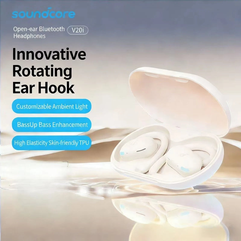 កាសស្តាប់ត្រចៀកប៊្លូធូស SOUNDCORE V20i បើកកម្មវិធីកាត់បន្ថយសំឡេងរំខានកីឡា កាសស្តាប់ត្រចៀកព្យួរសម្រាប់ភ្ជាប់ជាមួយឆ្អឹង