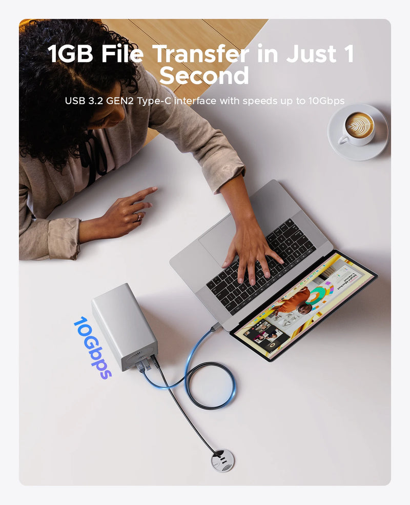 ORICO 2.5" M.2 NGFF SSD 10Gbps All-flash Disk Enclosure With Cooling Fan Multi-raid DAS Solution for Photographer Video Editor