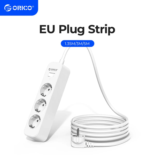 ORICO Power Strip with Extension Cable Electrica Socket 3AC Outlets Sockets with Surge Protector Network Filter for Home Office