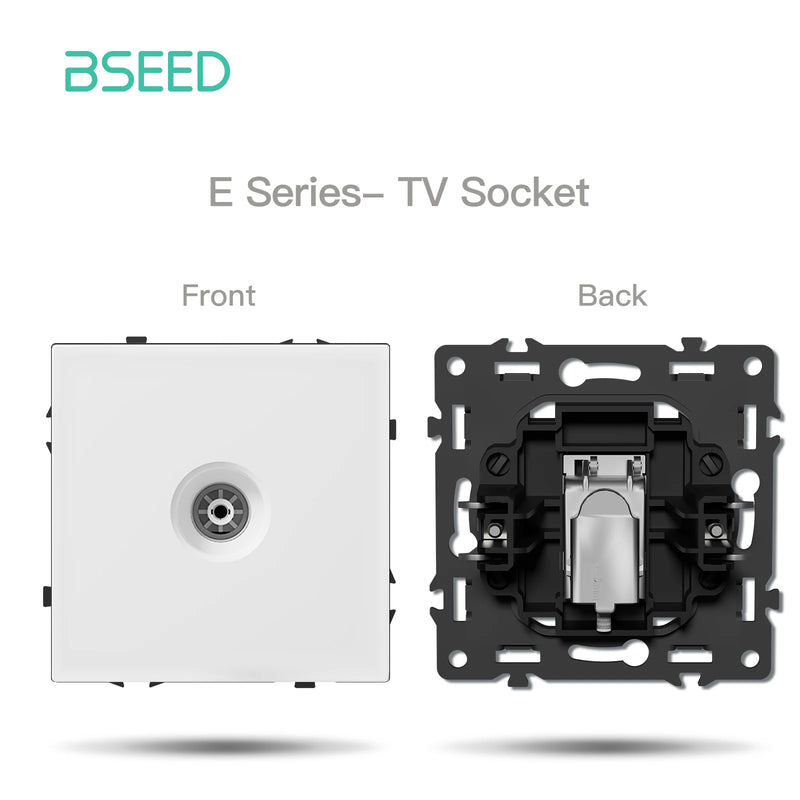 BSEED Wall Button Switch 1/2Gang USB Type-C Wall Socket Module Part Internet TV Telephone Socket Plastic Frame DIY Function Part