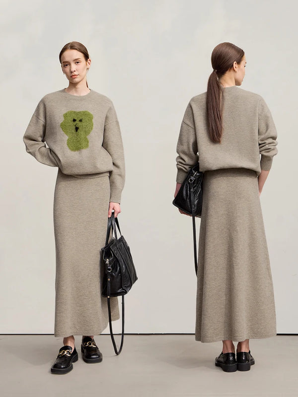 AMII Minimalist Long Skirt 2026 Winter New Solid Color A-Line Skirts For Women Loose Elegant Versatile Woman Clothes 12524049