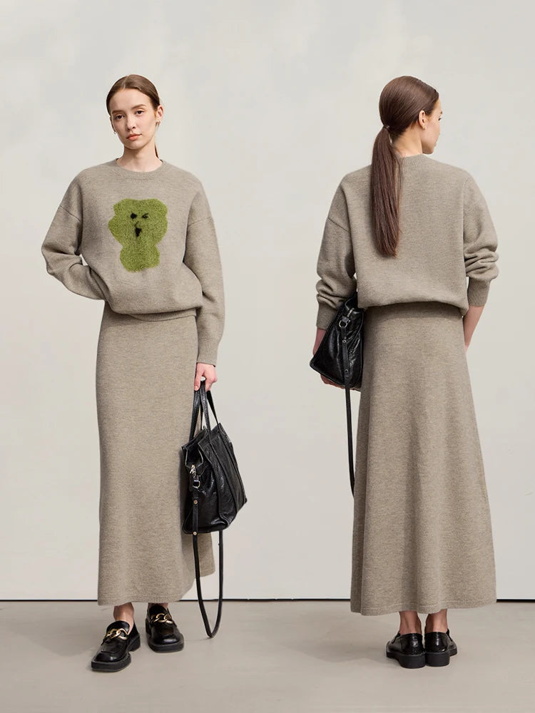 AMII Minimalist Long Skirt 2026 Winter New Solid Color A-Line Skirts For Women Loose Elegant Versatile Woman Clothes 12524049