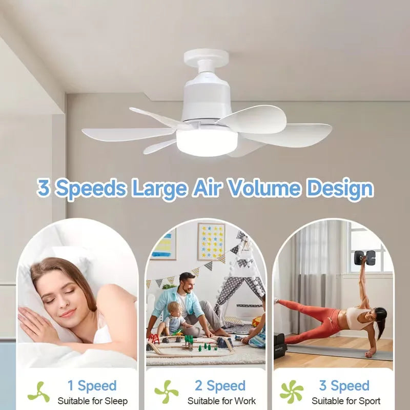 E27/E26 Universal Fan Ceiling Lights with Remote Control Featuring Adjustable Airflow And Silent Operation for Bedrooms Kitchens