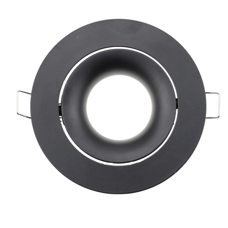 Round Square LED Spotlight Frame GU10 MR16 Base Recessed Downlight Adjustable Lamp for Kitchen Living Room Bedroom Lighting