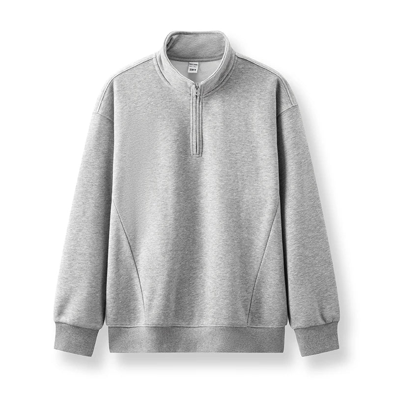 Semir Stand Collar Sweatshirt Unisex Style Soft Touch 2025 Spring Autumn Comfortable Loose Fit Trendy Fashion Pullover Top