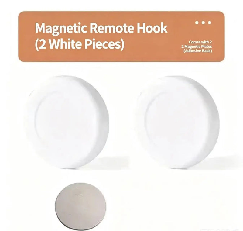 2 Circular Magnetic Hooks with No Drilling for Bedroom Remote Control Storage, Wall Mounted Router Socket Holder