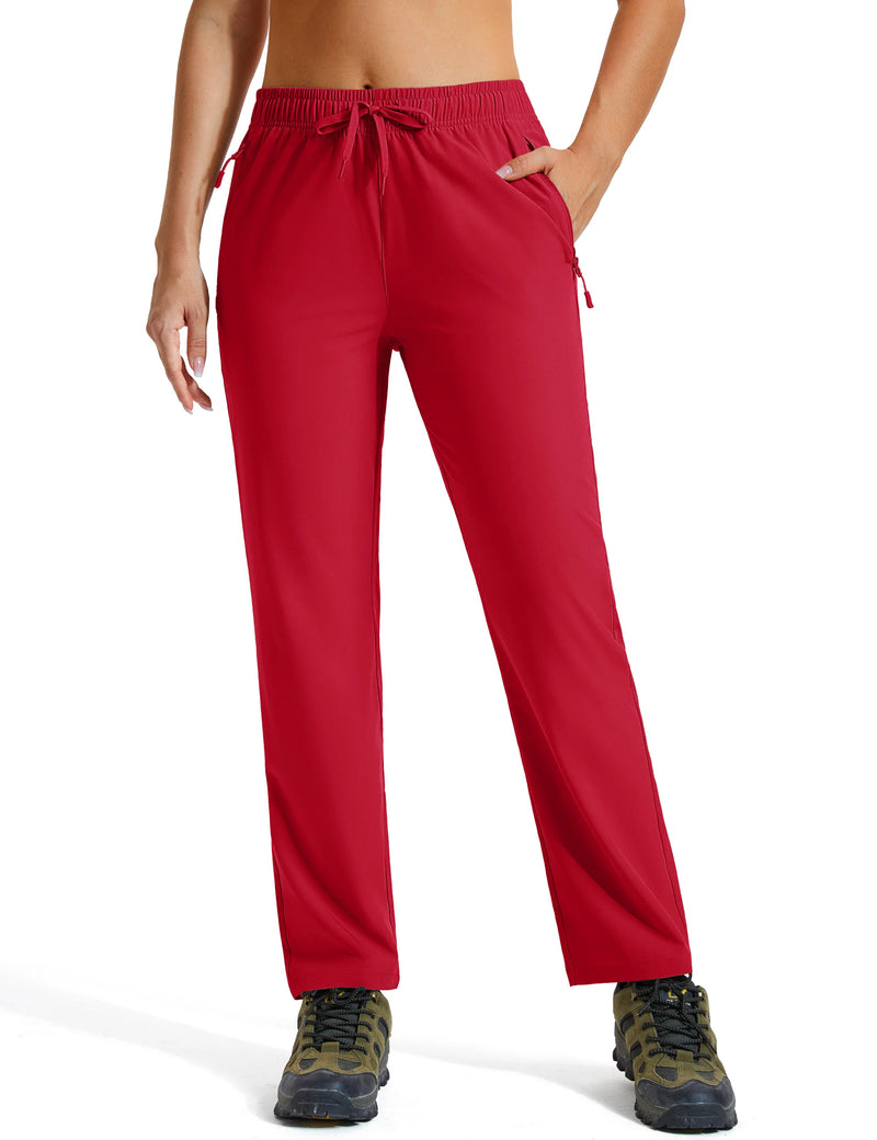 TACVASEN Women's Hiking Pants Lightweight Quick Dry UPF 50+ Water Resistant Elastic Waist Golf Travel Casual Pants Zip Pockets