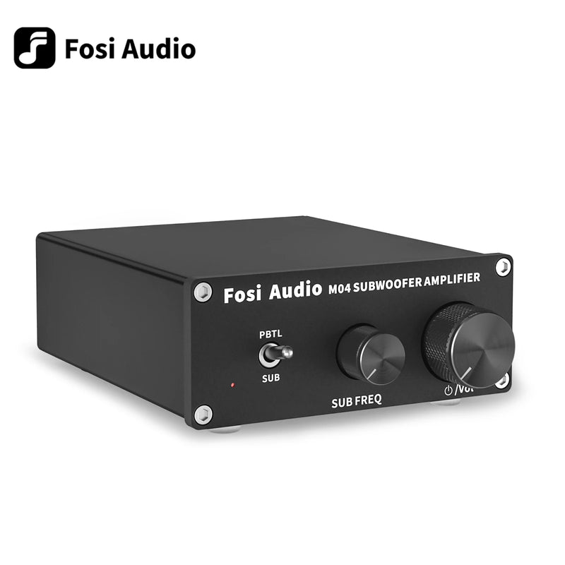 ឧបករណ៍បំពងសម្លេងម៉ូណូ Fosi Audio អំភ្លីភ្លើ Subwoofer 100W ជាមួយឧបករណ៍បំពងសម្លេងបាសសម្រាប់ឧបករណ៍បំពងសម្លេងអកម្មនៅផ្ទះ M04